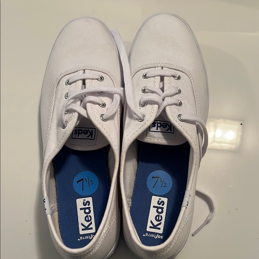 Keds White Lace-Up Sneakers
